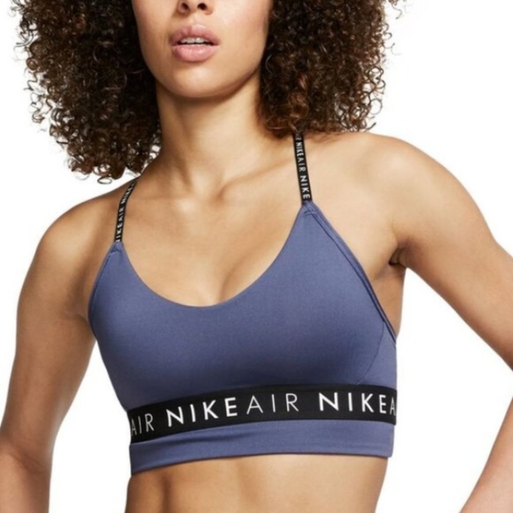 Nike Indy Dri-FIT Y-Back Low-Impact Sports Bra Blue/Black M EUC